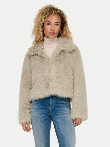ONLY Futro Manny 15322406 Beżowy Regular Fit. Brązowe płaszcze ONLY, xl, bez wzorów, z futra, bez kaptura. Za 379,99 zł.