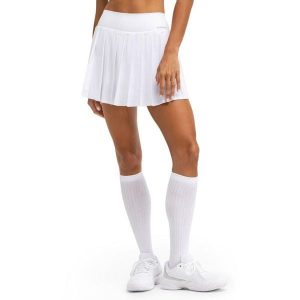 Damskie spódnico-spodenki tenisowe sport.tennis Siroko Flow Femme White. Białe spódnice SIROKO, bez wzorów, z tkaniny, sportowe. Za 211,00 zł.
