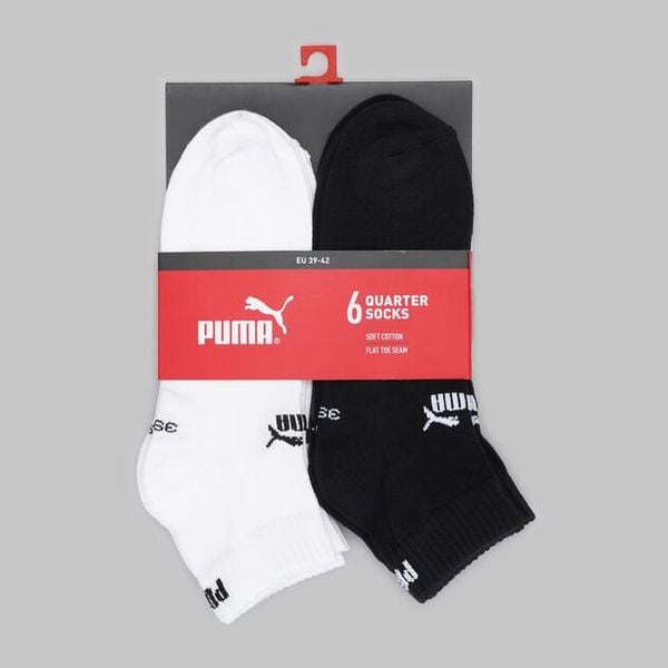 Puma Skarpety Elements Quarter 6-Pack 93875803. Białe skarpetki Puma, bez wzorów. Za 79,99 zł.