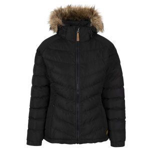 Trespass Nadina - Kurtka damska wyściełana w kolorze czarnym / czarnym. Czarne kurtki Trespass, bez wzorów, z puchu, bez kaptura. Za 320,99 zł.