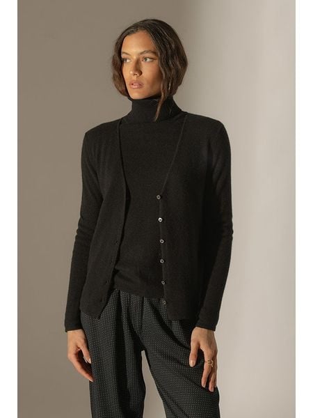 Perfect Cashmere Kaszmirowy kardigan "Paige" w kolorze czarnym rozmiar: L. Czarne kardigany Perfect Cashmere, z kaszmiru. Za 344,54 zł.