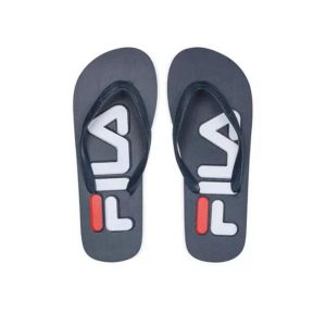 Japonki plażowe dla dorosłych Fila Troy Slipper. Niebieskie klapki Fila, bez wzorów, bez obcasa. Za 53,91 zł.