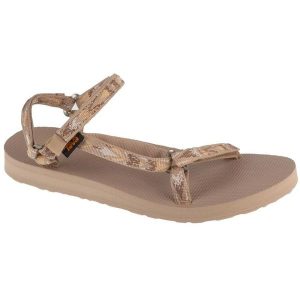 Sandały Teva Original Universal Slim Sandals 1150110-ASW beżowy. Brązowe sandały bez wzorów, z materiału, bez obcasa, bez zapięcia. W wyprzedaży za 366,13 zł.
