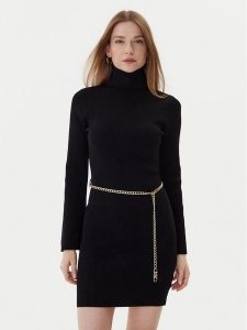 MICHAEL Michael Kors Sukienka dzianinowa MF583C633D Czarny Regular Fit. Czarne sukienki MICHAEL Michael Kors, xl, bez wzorów, z dzianiny, bez kołnierzyka, bez ramiączek. Za 689,99 zł.