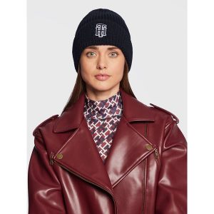 Czapka Tommy Hilfiger. Niebieskie czapki TOMMY HILFIGER, bez wzorów. Za 149,99 zł.