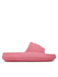Guess Klapki E4GZ27 WG5X0 Różowy. Czerwone klapki Guess, z aplikacjami, z tworzywa sztucznego, bez obcasa. Za 129,99 zł.