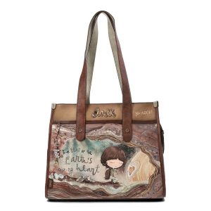 Brązowa Torebka Anekke Elegancka Duża Shoperka Damska. Brązowe shopper bag Anekke, bez wzorów, ze skóry ekologicznej, na ramię, duże, bez dodatków. Za 459,00 zł.