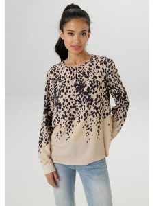 Aniston Bluzka w kolorze beżowym rozmiar: 38. Brązowe bluzki Aniston, bez wzorów, bez kołnierzyka, bez ramiączek. Za 47,82 zł.