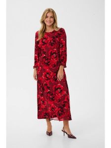 CULTURE Sukienka w kolorze czerwonym rozmiar: XS. Czerwone sukienki Culture, na co dzień, s, bez wzorów, z wiskozy, klasyczne, bez kołnierzyka, bez ramiączek, maxi, proste. Za 173,99 zł.