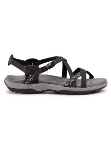 Skechers Sandały Reggae Slim 40955/BLK Czarny. Czarne sandały Skechers, bez wzorów, ze skóry, bez obcasa, na płaskiej podeszwie, bez zapięcia. Za 199,99 zł.