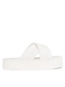 Tommy Jeans Klapki Tjw Lettering Flatform Sandal EN0EN02465 Écru. Klapki Tommy Jeans, bez wzorów, z jeansu, bez obcasa. Za 169,99 zł.