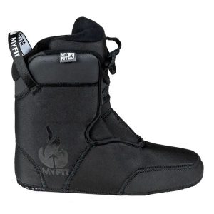 Klapki do jazdy na rolkach Myfit SPC Dual Fit Liner. Czarne klapki POWERSLIDE, bez wzorów, z materiału, bez obcasa. Za 363,50 zł.