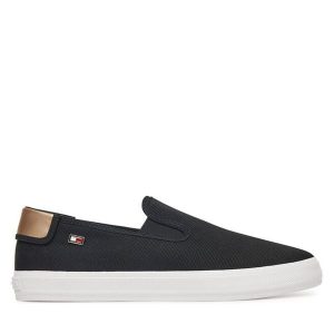 Tenisówki Tommy Hilfiger. Czarne trampki TOMMY HILFIGER, bez wzorów, bez zapięcia. Za 179,99 zł.