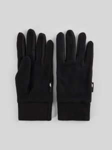4F Rękawiczki polarowe Touch Screen uniseks - czarne S. Czarne rękawiczki 4f, bez wzorów, z materiału. Za 59,99 zł.