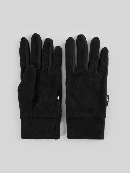 4F Rękawiczki polarowe Touch Screen uniseks - czarne XL. Czarne rękawiczki 4f, bez wzorów, z materiału. Za 59,99 zł.