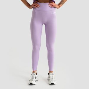 Legginsy damskie fitness z wysokim stanem Limitless. Fioletowe legginsy GYMBEAM, bez wzorów, z elastanu, z podwyższonym stanem. Za 110,90 zł.