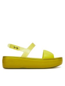 Melissa Sandały Float Platform 36066 Zielony. Zielone sandały Melissa, bez wzorów, z tworzywa sztucznego, bez obcasa, na płaskiej podeszwie, bez zapięcia. Za 399,99 zł.