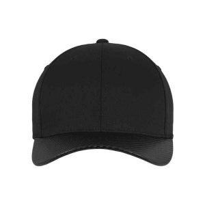 Czapka Z Daszkiem Carbon. Czarne czapki FLEXFIT, bez wzorów, z elastanu. Za 84,99 zł.