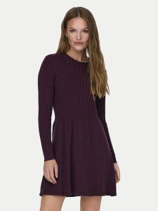 ONLY Sukienka dzianinowa 15306551 Bordowy Regular Fit. Czerwone kombinezony ONLY, xl, bez wzorów, z dzianiny, bez kołnierzyka, bez ramiączek. Za 199,99 zł.