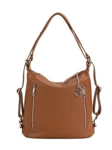 Mia Tomazzi Skórzany plecak "Giulianova" w kolorze jasnobrązowym - 28 x 29 x 12 cm rozmiar: onesize. Brązowe plecaki Mia Tomazzi. Za 266,66 zł.