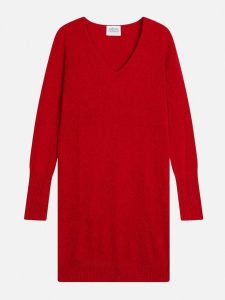 AUTHENTIC CASHMERE Kaszmirowa sukienka "Capelet" w kolorze czerwonym rozmiar: XXL. Czerwone sukienki AUTHENTIC CASHMERE, xxl, bez wzorów, z kaszmiru, bez kołnierzyka, bez ramiączek, mini. Za 462,45 zł.