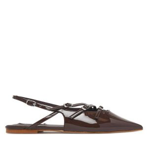 Sandały Steve Madden. Brązowe sandały Steve Madden, bez wzorów, bez obcasa, na płaskiej podeszwie, bez zapięcia. Za 349,99 zł.