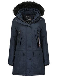 Geographical Norway Parka "Corta" w kolorze granatowym rozmiar: L. Niebieskie płaszcze Geographical Norway, l, bez wzorów, bez kaptura. Za 263,53 zł.