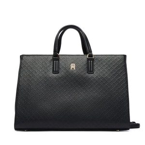 Torebka Tommy Hilfiger. Czarne torebki klasyczne TOMMY HILFIGER, bez wzorów, bez dodatków. Za 699,99 zł.