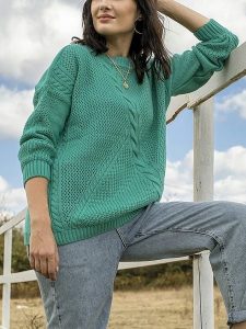 Milan Kiss Sweter w kolorze turkusowym rozmiar: M. Niebieskie swetry oversize Milan Kiss, m, bez wzorów, z wełny, bez ramiączek. Za 109,52 zł.