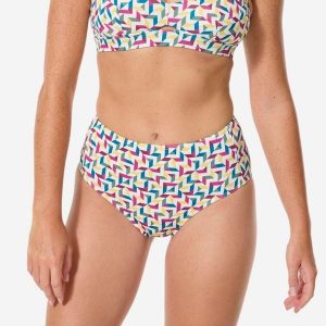 Dół kostiumu kąpielowego surfingowego damski Decathlon Romi Mosaic. Brązowe bikini DECATHLON, bez wzorów. Za 69,99 zł.