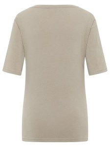 ELBSAND Koszulka "Siva" w kolorze beżowym rozmiar: S. Brązowe bluzki ELBSAND, s, bez wzorów, bez kołnierzyka, bez ramiączek. Za 73,99 zł.