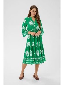Cream Sukienka w kolorze zielonym rozmiar: L/XL. Zielone sukienki Cream, l, bez wzorów, z wiskozy, bez kołnierzyka, bez ramiączek, midi. Za 149,95 zł.