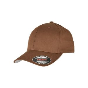 Czapka Flexfit wooly combed. Brązowe czapki FLEXFIT, bez wzorów, z bawełny, sportowe. Za 67,65 zł.