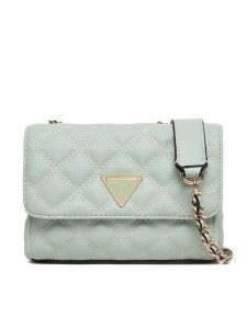 Guess Torebka Giully II Mini HWQG96 73740 Zielony. Zielone torebki klasyczne Guess, z aplikacjami, ze skóry, bez dodatków. Za 549,99 zł.