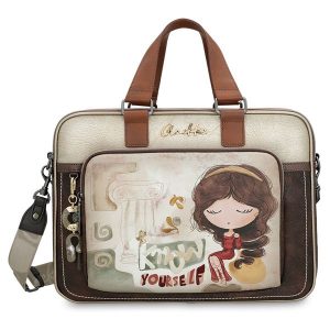 Brązowa Damska Torba Na Laptopa Anekke. Brązowe torebki klasyczne Anekke, bez wzorów, bez dodatków. Za 499,00 zł.