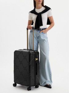 Nine West Walizka średnia CEO-NW-M-005-09 BLACK Czarny. Czarne walizki Nine West, bez wzorów, z tworzywa sztucznego, średnie. Za 359,99 zł.