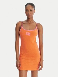 Billabong Sukienka letnia Sunkiss EBJFD03001 Pomarańczowy Slim Fit. Brązowe kombinezony Billabong, na lato, s, bez wzorów, z bawełny, bez kołnierzyka, bez ramiączek. Za 259,99 zł.