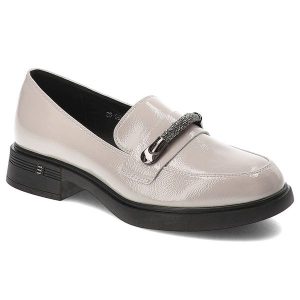 Szare Półbuty Vinceza Eleganckie Mokasyny Damskie. Szare półbuty VINCEZA, bez wzorów, ze skóry ekologicznej, bez obcasa, na płaskiej podeszwie, bez zapięcia. Za 149,00 zł.