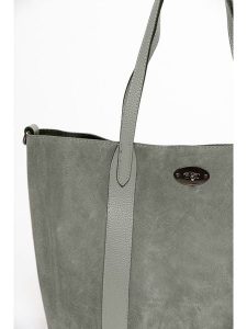 Mia Tomazzi Skórzany shopper bag "Bersezio" w kolorze szarym - 45 x 29 x 12 cm rozmiar: onesize. Szare shopper bag Mia Tomazzi, bez wzorów, z materiału, na ramię, bez dodatków. Za 369,99 zł.