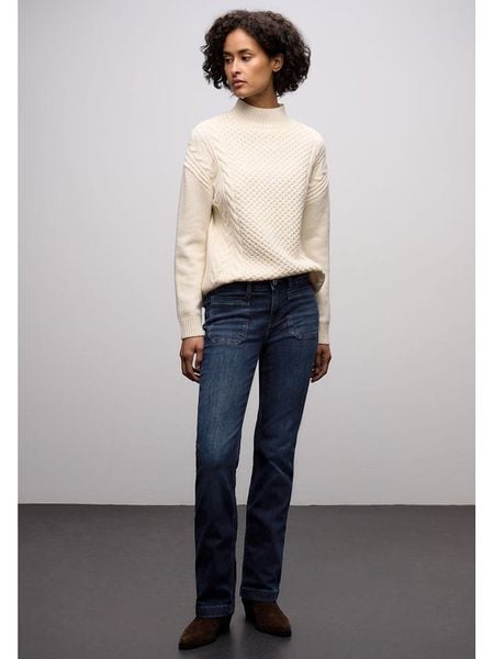 Street One Dżinsy - Comfort fit - w kolorze granatowym rozmiar: W27/L32. Niebieskie jeansy Street One, z aplikacjami, ze skóry. Za 173,99 zł.