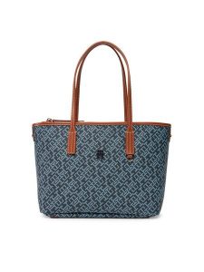 Tommy Hilfiger Torebka Th Monoplay Leather Mini Tote AW0AW17415 Granatowy. Niebieskie torebki klasyczne TOMMY HILFIGER, bez wzorów, ze skóry, bez dodatków. Za 479,99 zł.