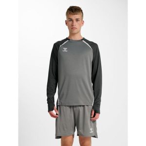 Dżersej z długim rękawem Hummel Lead 2.0. Szare swetry klasyczne Hummel, z dżerseju, bez kołnierzyka. Za 263,00 zł.