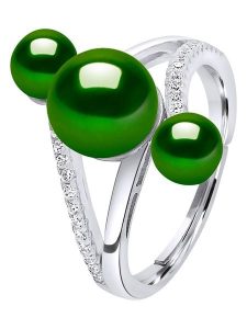 Pearl Addict Srebrny pierścionek z perłami rozmiar: onesize. Szare pierścionki Pearl Addict, z cyrkonią, srebrne. Za 260,99 zł.