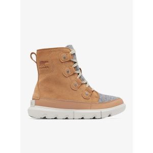 Buty zimowe damskie Sorel Explorer Next Joan WP. Brązowe buty trekkingowe Sorel, bez zapięcia. W wyprzedaży za 489,00 zł.