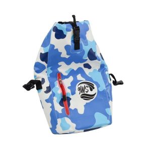 Wodoodporny plecak o pojemności 25 l w kolorze niebieskim z kamuflażem. Niebieskie plecaki 9WS. Za 170,00 zł.