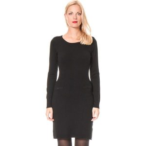 Sukienka w kolorze czarnym. Czarne sukienki marki William de Faye, z kaszmiru, z okrągłym kołnierzem, z krótkim rękawem, mini. W wyprzedaży za 136,95 zł.