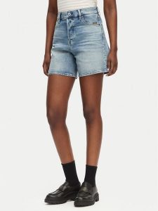 G-Star Raw Szorty jeansowe Clean Edge D28386-E205 Niebieski jasny Regular Fit. Niebieskie szorty G-Star Raw, bez wzorów, z bawełny, retro. Za 309,99 zł.