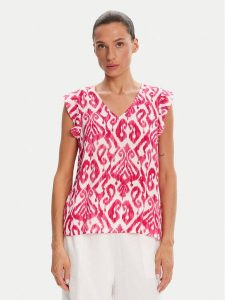 Pieces Bluzka Nya 17147804 Różowy Regular Fit. Czerwone bluzki Pieces, s, bez wzorów, z wiskozy, bez kołnierzyka, bez ramiączek. Za 69,99 zł.