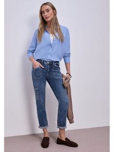 Street One Dżinsy - Slim fit - w kolorze niebieskim rozmiar: W28/L28. Niebieskie jeansy Street One, bez wzorów. Za 148,61 zł.