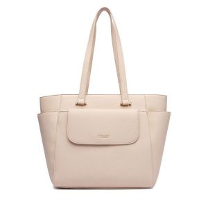 Torebka Lasocki. Brązowe shopper bag Lasocki, bez wzorów, bez dodatków. Za 239,99 zł.